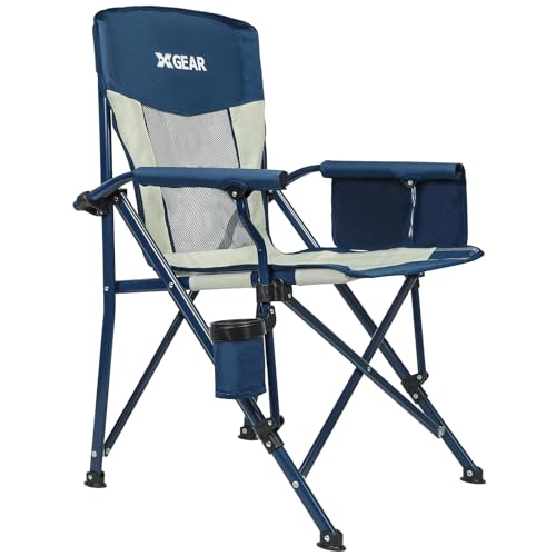 XGEAR Chaise de Camping Surdimensionnée Réglable à Dossier Haut Siège Rembourré de Luxe Fauteuil Dur avec Porte-gobelet avec Support Dorsal Lombaire 350 LBS pour le Pique-de Jardin en Plein Air XGEAR Chaise de Camping Surdimensionnée Réglable à Dossier Haut Siège Rembourré de Luxe Fauteuil Dur avec Porte-gobelet avec Support Dorsal Lombaire 350 LBS pour le Pique-de Jardin en Plein Air von XGEAR