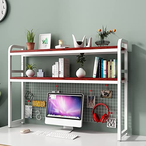 2-stufiger, Verstellbarer Display-Regal-Organizer – Desktop-Bücherregal für Computertisch, mit Gitteraufbewahrung, Bücherregal, Aufbewahrungsregale für Heimdekoration, für Bürobeda von XGFXGF