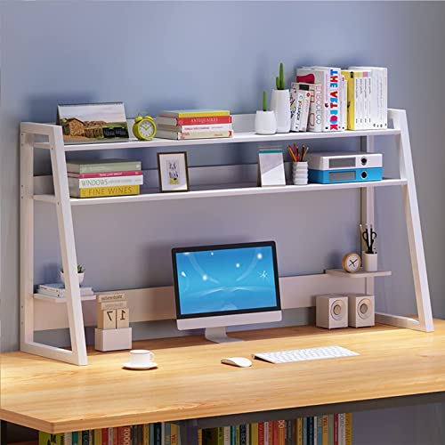 2-stufiges Desktop-Bücherregal/Bücherregal – Computertisch-Bücherregal, Büro-Bücherregal, Schreibtisch-Organizer, freistehendes Schreibtischregal, Heimdekoration (Farbe: Weiß, Größ von XGFXGF