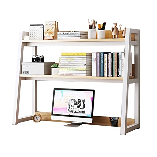 2-stufiges kleines Bücherregal für Computertisch – Desktop-Bücherregal-Organizer – freistehendes Multifunktions-Bücherregal, offenes freistehendes Schreibtisch-Aufbewahrungsregal, von XGFXGF