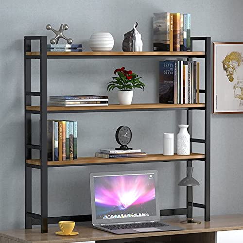 3-stufiges Desktop-Bücherregal/Bücherregal – Computertisch-Bücherregal, Mehrzweck-Bücherregal aus Holz mit Arbeitsplatte, Präsentationsregal, Organizer für Wohnheimbüro, einfaches von XGFXGF