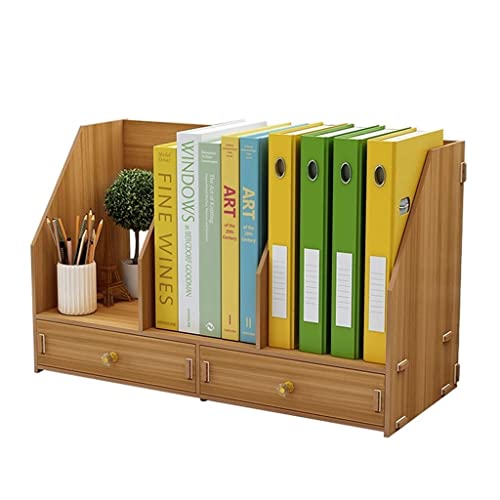 Bücherregal, Aktenregal, einfaches Holz-Bücherregal, Informations-Desktop, kreatives Büro, mehrschichtiges Regal, Eck-Bücherregal (Farbe: A, Größe: klein) von XGFXGF