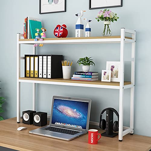 Desktop-Bücherregal/Bücherregal – Computertisch-Bücherregal, 2-stufiges Desktop-Bücherregal für Computertisch, Mehrzweck-Bücherregal aus Holz auf der Arbeitsplatte, verstellbares P von XGFXGF