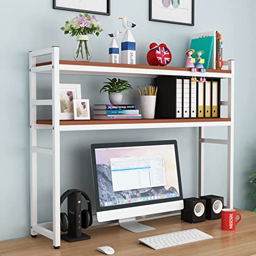 Desktop-Bücherregal/Bücherregal – Computertisch-Bücherregal, 2-stufiges Desktop-Bücherregal für Computertisch, Mehrzweck-Bücherregal aus Holz auf der Arbeitsplatte, verstellbares P von XGFXGF