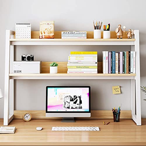 Desktop-Bücherregal – Leiter-Bücherregal für Computer-Desktop, 2-stufiges Mehrzweck-Bücherregal auf der Arbeitsplatte, Multifunktions-Aufbewahrungsregal, Organizer-Rack für Zuhause von XGFXGF