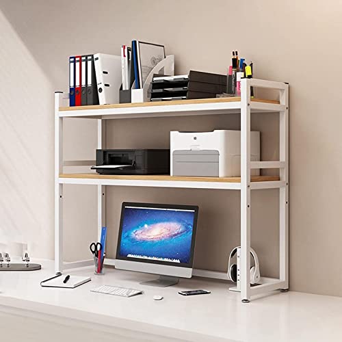 Desktop-Bücherregal für Computertisch – 2-stufiges Mehrzweck-Bücherregal mit Leiter, verstellbares Schreibtisch-Bücherregal, offenes Desktop-Aufbewahrungsregal, für Büro, Zuhause, von XGFXGF