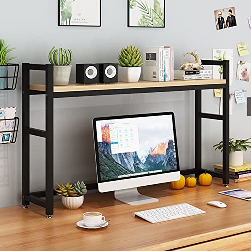 Desktop-Bücherregal für Computertisch – verstellbares Schreibtisch-Bücherregal aus Holz und Metall, Computer-Desktop-Bücherregal, freistehendes offenes Aufbewahrungsregal für Büro, von XGFXGF