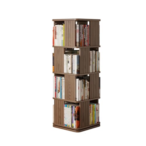 Drehbarer Bücherregal-Turm für kleinen Raum, Baum-Bücherregal, Holzregal, bodenstehend mit offenem Design, Regaleinheit, entworfen für das Arbeitszimmer im Heimbüro, im Wohnzimmer von XGFXGF