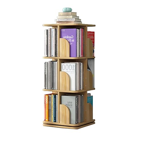 Drehbares Bücherregal, Kinder-Bücherregal mit Stauraum, kleines Bücherregal, 360-Grad-Anzeige, 4-stufiges, bodenstehendes Bücherregal, verwendet im Schlafzimmer, Arbeitszimmer (Far von XGFXGF