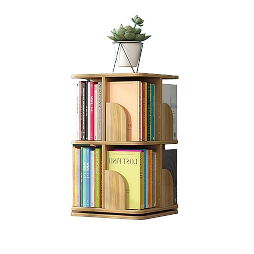 Drehbares Bücherregal, Kinder-Bücherregal mit Stauraum, kleines Bücherregal, 360-Grad-Display, 4 Etagen, bodenstehendes Bücherregal, verwendet im Schlafzimmer, Arbeitszimmer (Farbe von XGFXGF