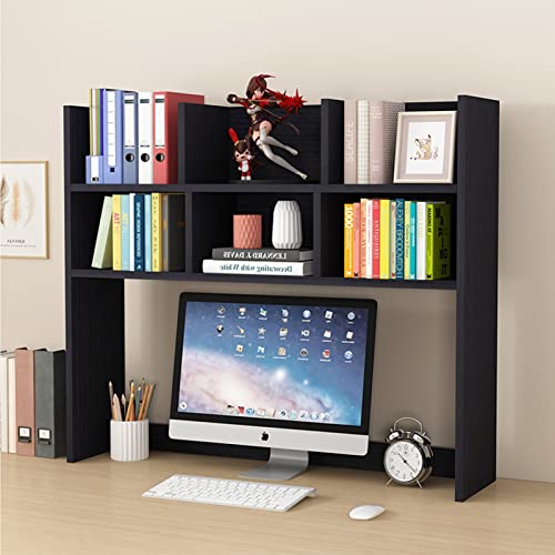 Kleines Desktop-Bücherregal – 2 Etagen Massivholz-Tischständer, Haushaltsregale mit großer Kapazität, einfaches Bücherregal für Schlafsäle, für Büros und Wohnheime (Farbe: Schwarz, von XGFXGF