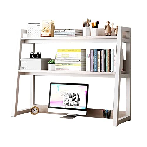 Schreibtisch-Bücherregal-Organizer – 2-stöckiges kleines Bücherregal für Computertisch, freistehendes Multifunktions-Bücherregal, offenes freistehendes Schreibtisch-Aufbewahrungsre von XGFXGF