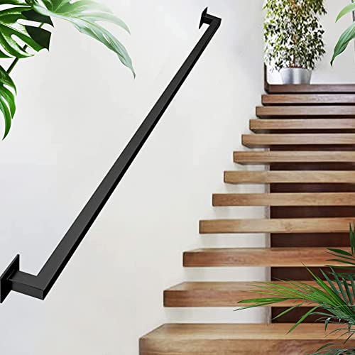 Treppenhandläufe 1-20 Fuß, verzinktes Stahltreppengeländer, einfach zu installieren, industrielle Vierkantrohr-Balusters-Handläufe aus Eisen für den Innen- und Außenbereich, für pr von XGFXGF
