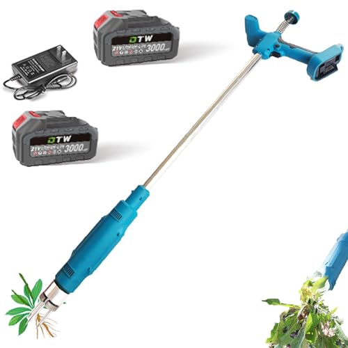 Elektrischer Unkrautstecher, Akku-Wurzelentferner, Effizienter Unkrautstecher for die Gartenarbeit, Stand-Up-Unkrautstecher mit Akku, Unkrautstecher mit langem Griff for Rasen, Garten,Unkraut und Gras von XGHDPBM