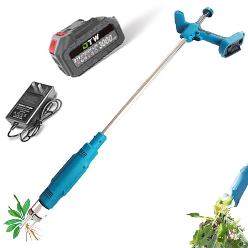 Elektrischer Unkrautstecher, Akku-Wurzelentferner, Effizienter Unkrautstecher for die Gartenarbeit, Stand-Up-Unkrautstecher mit Akku, Unkrautstecher mit langem Griff for Rasen, Garten,Unkraut und Gras von XGHDPBM