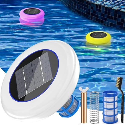Solar-Pool-Ionisator, Pool-Ionisator for Aufstellpools, schwimmendes LED-RGB-Licht, Sicherheits-Wasserreiniger for Schwimmbäder, 7-farbiges LED-Licht, Kupfer-Pool-Ionisator bis zu 35.000 Gallonen Solar-Pool-Ionisator, Pool-Ionisator for Aufstellpools, schwimmendes LED-RGB-Licht, Sicherheits-Wasserreiniger for Schwimmbäder, 7-farbiges LED-Licht, Kupfer-Pool-Ionisator bis zu 35.000 Gallonen von XGHDPBM