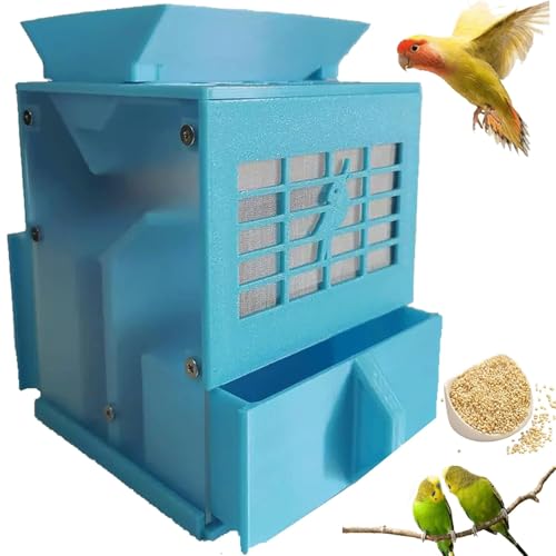 Vogelfutter-Schalenspalter, Vogelfutter-Getreideblasmaschine mit 2 Kornspeichern und Ventilator mit einstellbarer Geschwindigkeit, Vogelfutter-Reinigungsmaschine, Getreide-Worfelmaschine for Hirse(Blu von XGHDPBM