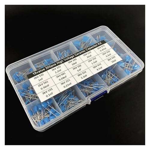 15values 1KV/2KV/3KV (0.1nF to 22nF) High Voltage Ceramic Disc Capacitor assorted kit with box Total 300pcs von XGINERFEX