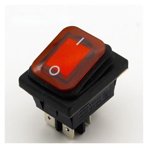 1pc Red Waterproof Latching Rocker Toggle Switch IP55 4Pin 2Position AC250V/16A LED illuminated von XGINERFEX