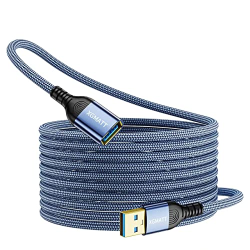 USB 3.0 Verlängerungskabel 4M, USB Typ A Mann zu Weiblich 5Gbps Daten Sync USB Verlängerungskabel kompatibel mit Drucker,Tastatur, Oculus Rift, Festplatte, PS VR, HTC Vive, Kartenleser, Kamera,Blau von XGMATT