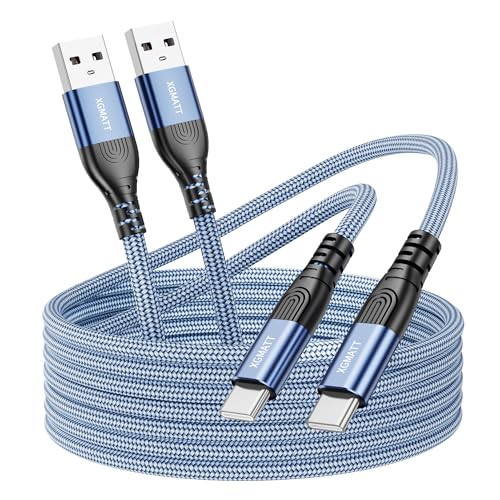 XGMATT USB C Kabel [1M+2M 2Stück],USB Typ C Ladekabel Schnellladung Kompatibel mit Samsung Galaxy S22 S21 S20 S10 S9 Plus Note 10 9 8, Google Pixel, LG, Huawei P10 P9,Sony Xperia XZ, blau von XGMATT