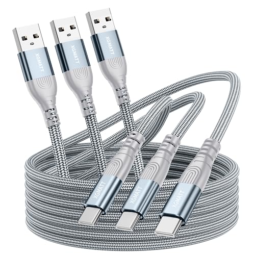 XGMATT USB C Kabel[1M+2M+3M 3Stück],USB Typ C Ladekabel Schnellladung Kompatibel mit Samsung Galaxy S22 S21 S20 S10 S9 Plus Note 10 9 8, Google Pixel, LG, Huawei P10 P9,Sony Xperia XZ, grau von XGMATT