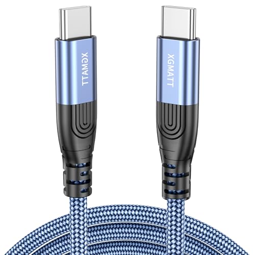 XGMATT Extra langes USB C auf USB C Kabel 9M PD 60W Typ c auf Typ C Kabel Schnellladung kompatibel für iPhone 15,MacBook Air/Pro,iPad Pro 2020,Samsung Galaxy S22/S21 S21+ S20,Blau von XGMATT