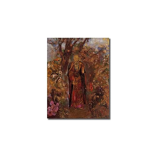 XGMDZRT Berühmte Wandkunstgemälde: Buddha Walking. Odilon Redon druckt Reproduktion auf Leinwand. Leinwand-Kunstposter für Wohnzimmer, 30x39cm nur Leinwand von XGMDZRT