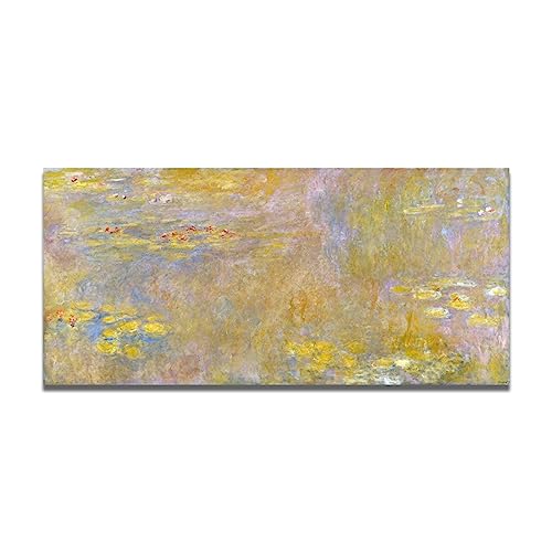 XGMDZRT Claude Monet Gerahmtes Wandgemälde: Seerosen 3. Berühmte Impressionismus-Drucke auf Leinwand. Wohnzimmer-Deko-Poster 50x100cm nur Leinwand von XGMDZRT