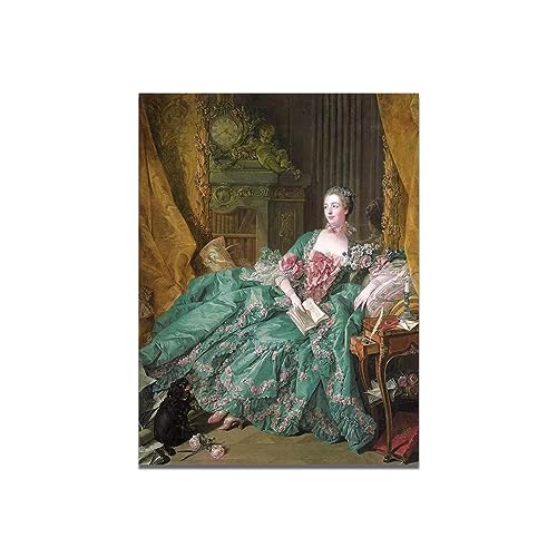 XGMDZRT Rokoko-Wand Bilder Reproduktion für Wohnzimmer. François Boucher: Madame de Pompadour. Weltberühmtes Gemälde Leinwand Poster 90x120cm nur Leinwand von XGMDZRT
