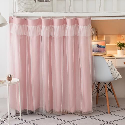 XGOPTS Vorhang Hochbett Kinder Bettvorhang Hochbett für Mädchen Erwachsene Kinder Betthimmel Vorhänge für Bett Schlafsaal Bettvorhänge mit Organza Stoff Rosa (200 x150 cm) von XGOPTS