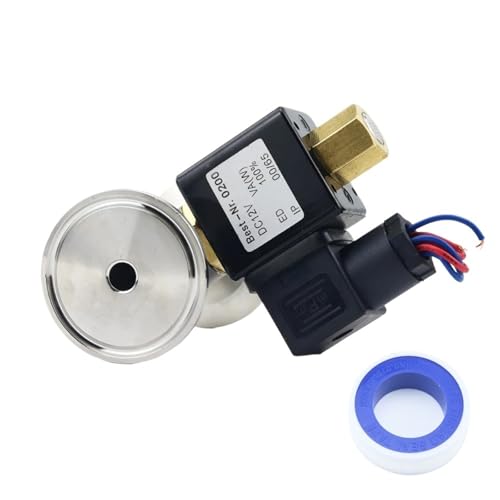 1/4" Normally Open Stainless Steel Solenoid Valve With Ferrule Fitting Tri Clamp Adapter For Oil Water Gas AC220V/110V DC12V/24V(With K34mm,DC24V) von XGUZRVGNV