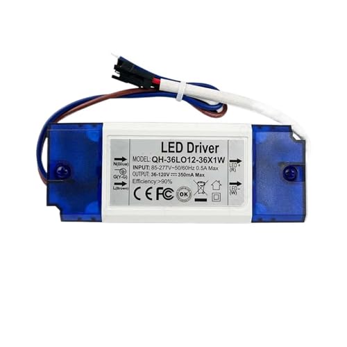 12W 15W 18W 20W 24W 30W 36W LED Driver Power Supply DC36-120V 24-85V 18-60V 12-40V 300mA 420mA 600mA 900mA Lighting Transformers(Plastic Case,DC 18-60V 600mA) von XGUZRVGNV