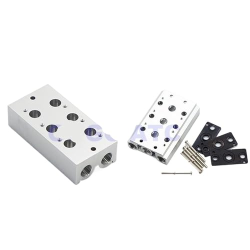 4V220 3V220 Valves Air Exhaust Manifold 200M-6F/7F/8F/9F/10F Pneumatic Plate Solenoid Valve Base With Gaskets Screws Fittings(200M-8F,For 3V) von XGUZRVGNV