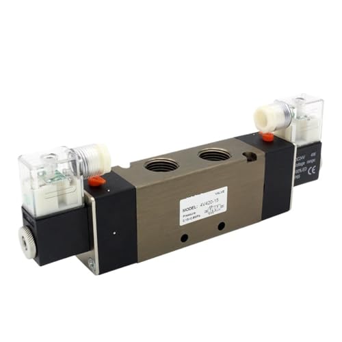 4V420-15 5-Wege-2-Positionen-pneumatisches Durchflussregelmagnetventil Elektrisches Magnetventil DC24V DC12V AC110 AC220V Mit Armaturen(4V420-15 DC12V) von XGUZRVGNV