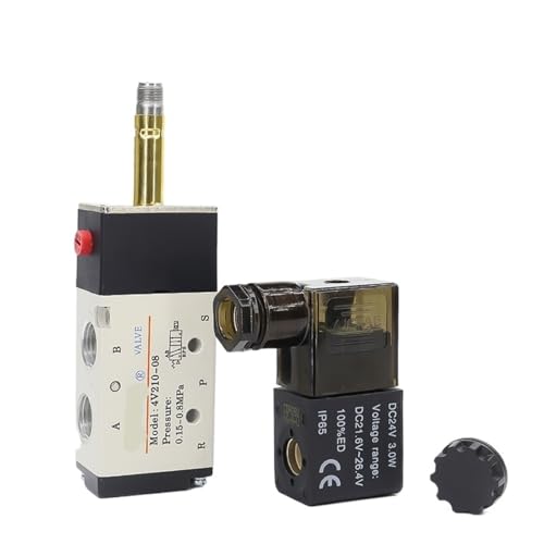 4v210-08 Brand Pneumatic Electric Solenoid Valve Directional Control Air Magnetic Valve DC 12V 24V 220V 4v210(PC12mm fitting,DV12V) von XGUZRVGNV