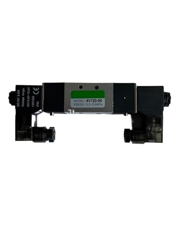 Luftmagnetventile 4V120-06 2 Positionen 5 Anschlüsse 1/8 Zoll pneumatisches Steuerventil DC12V DC24V AC110V AC220V(Red,DC24V) von XGUZRVGNV