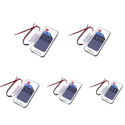 Mini-LED-Einzelfarbdimmer DC 5 V 12 V 24 V 6 A 5050 2835 Streifenlichter Konstantspannungssignal-Controller RF 9-Tasten-Fernbedienung(10pcs) von XGUZRVGNV