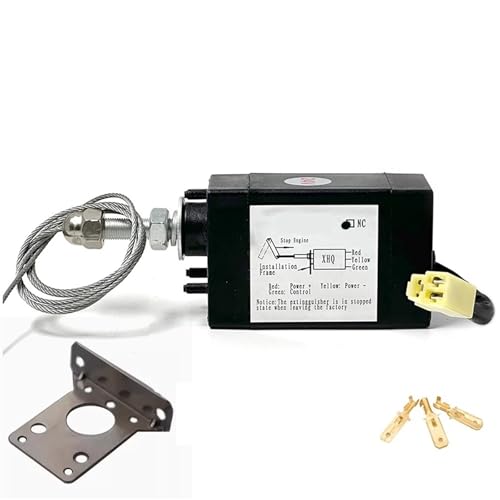 Types Diesel Generator Engine Flame Out Device Off Valve Stop Solenoid Power Generator Parts DC12V 24V 52m Travel(Silver,24V) von XGUZRVGNV