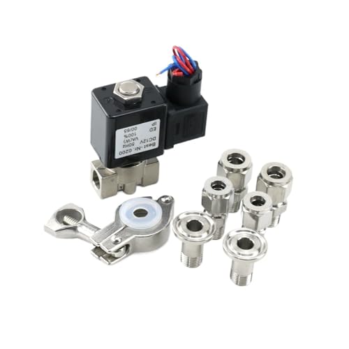 VX2120-08-SS-NC SS316 Stainless Steel Solenoid Valve With Silicone Gel Rubber Normally Closed 2/2 Way For Homebrew Beer Dairy(With FC10mm Fittings,DC12V) von XGUZRVGNV