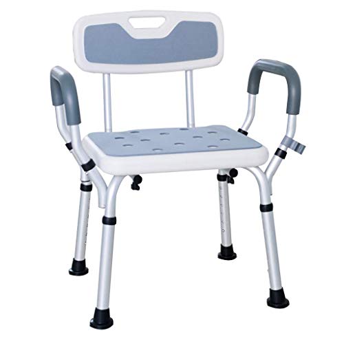 XGYUII Bad Stuhl Dusche Badewanne Lift Stuhl Duschhocker Badezimmer Sitz mit Handlauf Rückenlehne Invaliditätshilfe rutschfeste Beinpolster für ältere Menschen Behinderte von XGYUII