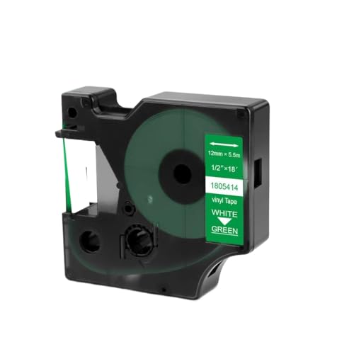 9mm 12mm 19mm 24mm 18431 18443 18432 18444 18433 18445 1805431 kompatible Etiketten Kompatibel mit Druckermodelle 4200 5000 5200 6000(White on Green) von XGdEKA