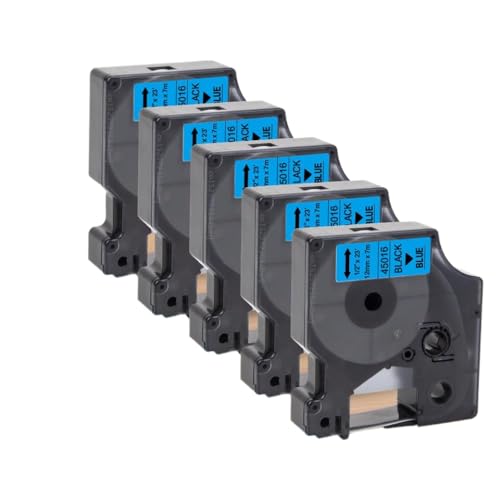 XGdEKA 10pcs 12mm D1 Tape 45013 45010 45018 45024 kompatibles Etikettband Kompatibel mit Labelmanager 160 280 und ähnliche Etikettenhersteller Colorpop(5PK Black on Blue) von XGdEKA