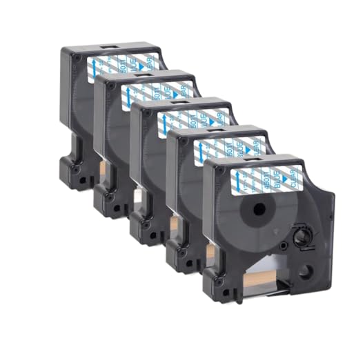 XGdEKA 10pcs 12mm D1 Tape 45013 45010 45018 45024 kompatibles Etikettband Kompatibel mit Labelmanager 160 280 und ähnliche Etikettenhersteller Colorpop(5PK Blue on Clear) von XGdEKA