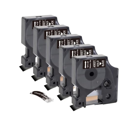 XGdEKA 10pcs 12mm D1 Tape 45013 45010 45018 45024 kompatibles Etikettband Kompatibel mit Labelmanager 160 280 und ähnliche Etikettenhersteller Colorpop(5PK White on Black) von XGdEKA