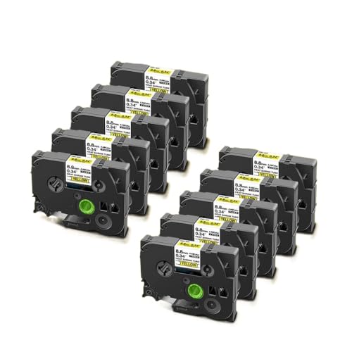 XGdEKA 10pk Wärmeschreinrohrbänder 6mm 9mm kompatibel mit HSE-211(Yellow-9mm) von XGdEKA