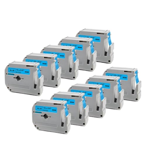 XGdEKA 10pk schwarz auf weißem M-K231 kompatible Etiketten 12mm Etikettenklebeband funktioniert mit MK 231 MK-231 Label Maker M. Band zum Etikettierungsgerät(10PK-Black on Blue) von XGdEKA