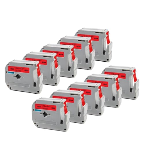 XGdEKA 10pk schwarz auf weißem M-K231 kompatible Etiketten 12mm Etikettenklebeband funktioniert mit MK 231 MK-231 Label Maker M. Band zum Etikettierungsgerät(10PK-Black on Red) von XGdEKA