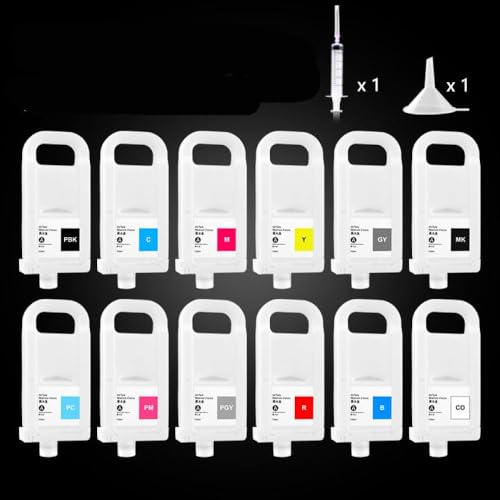 XGdEKA 12 nachfüllbare Tintenpatronenoptionen PFI-1700 mit stabilem Chip-kompatibel mit Pro-200000 Pro-4000S Pro-6000S Pro-6100 Druckern PFI1700 Modell(1 PC - B) von XGdEKA