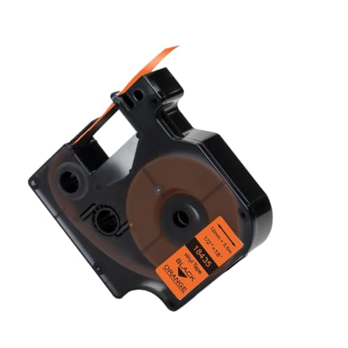 XGdEKA 12mm Bandvergleich mit Etikett 18438 18441 1805435 1805243 1805414 Kompatibel mit 4200 5200 Modelle 18444 18432 18435(Black on Orange) von XGdEKA